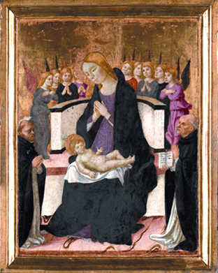 Madonna con Bambino in trono tra San Pietro martire, San Vincenzo Ferrer e angeli